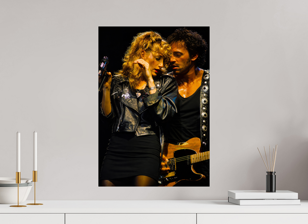 16 x 23″, Complete BRUCE SPRINGSTEEN & PATTY SCALFIA, PARIS 1987