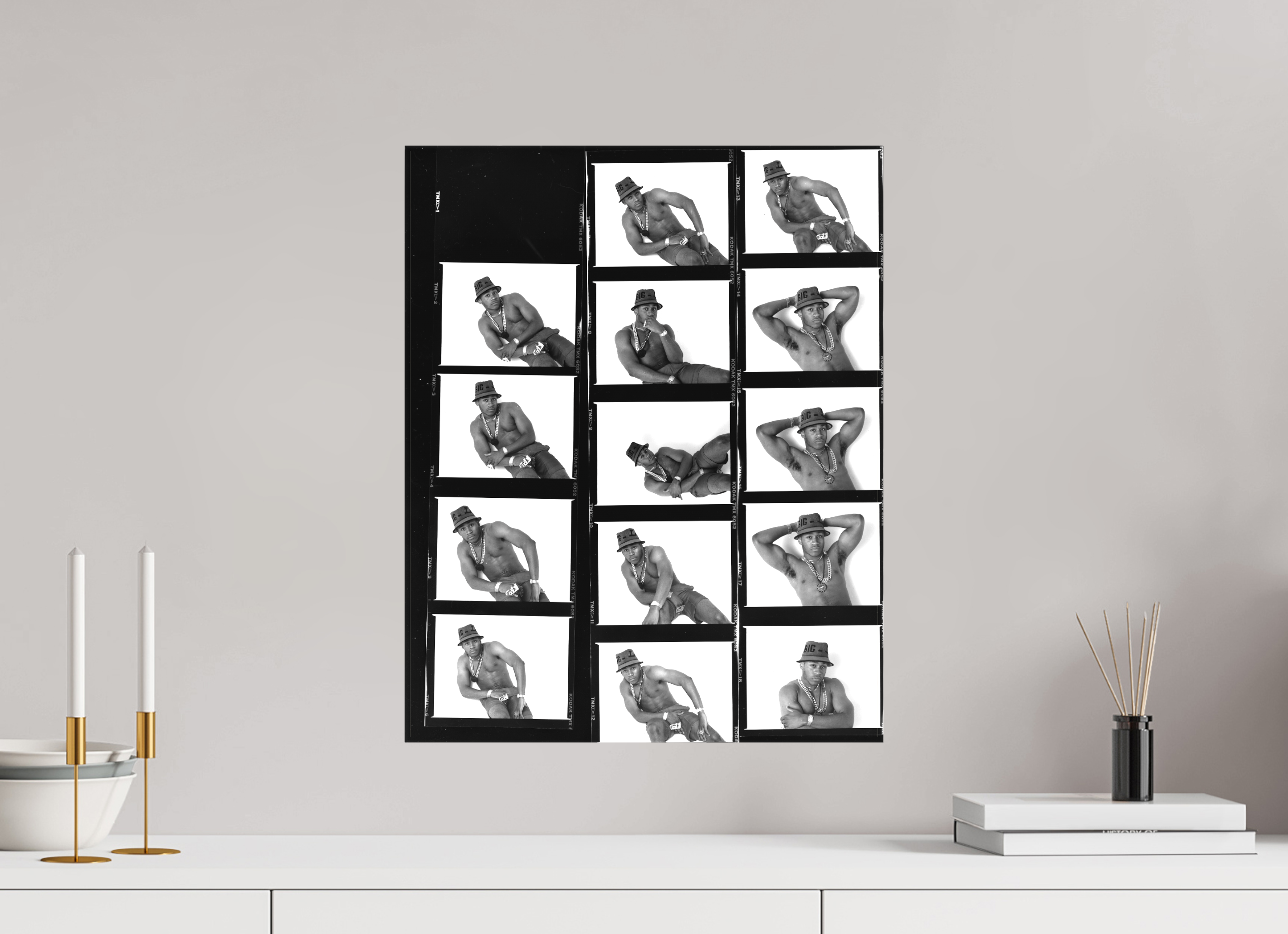 16 x 20″, WW CANVAS LL Cool J, New York proof sheet 1989