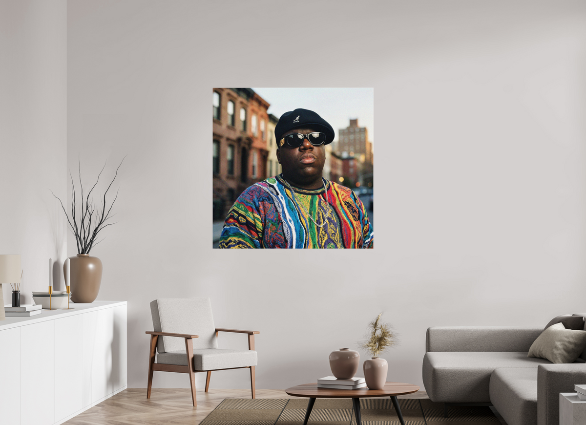 45 x 45″, Complete Biggie Smalls, Brooklyn 1994.