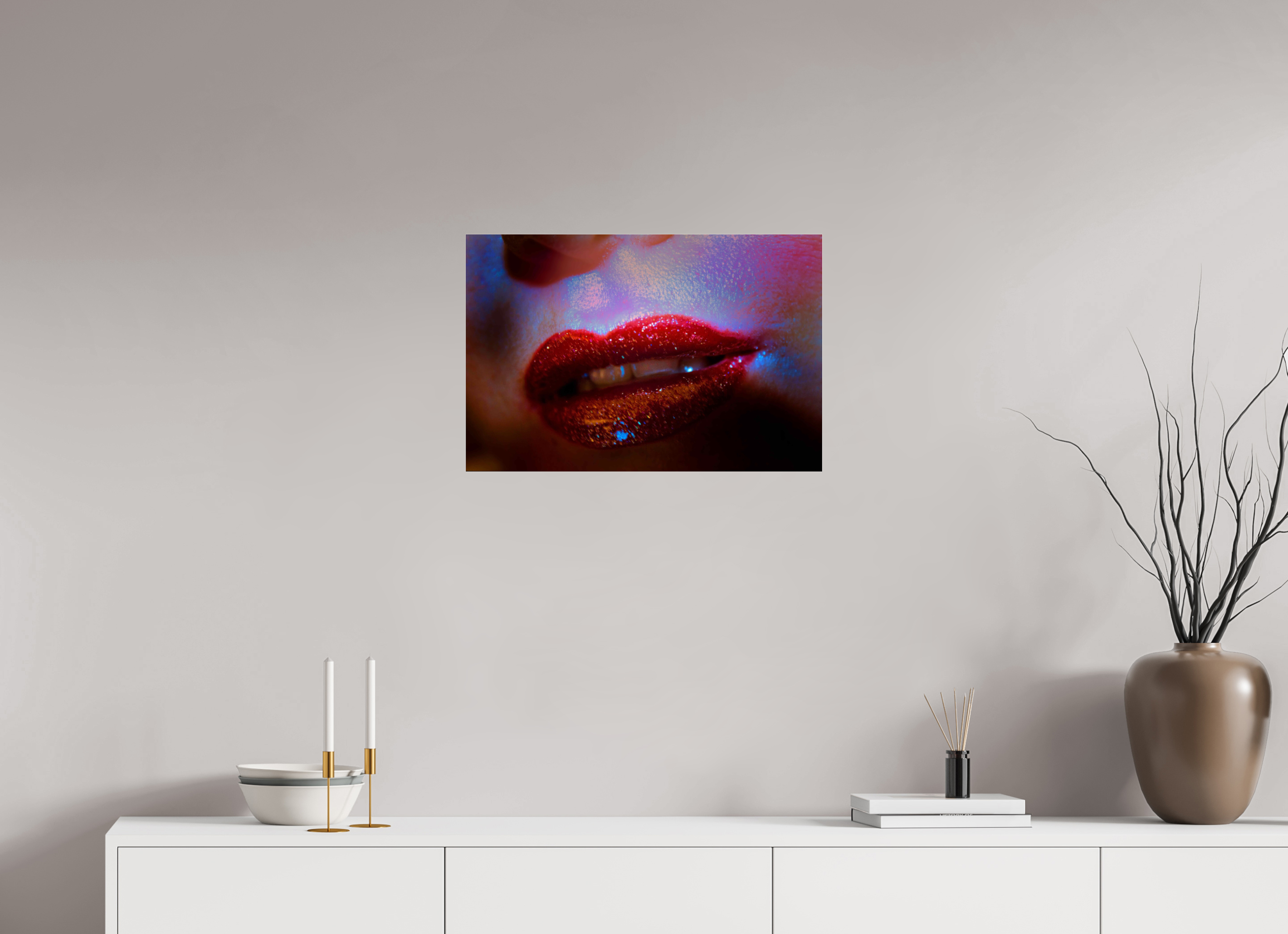 24 x 16″, Complete Lips on acrylic