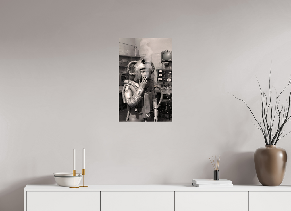 16 x 24.9″, WW ALUM Smoking Robot, 1999
